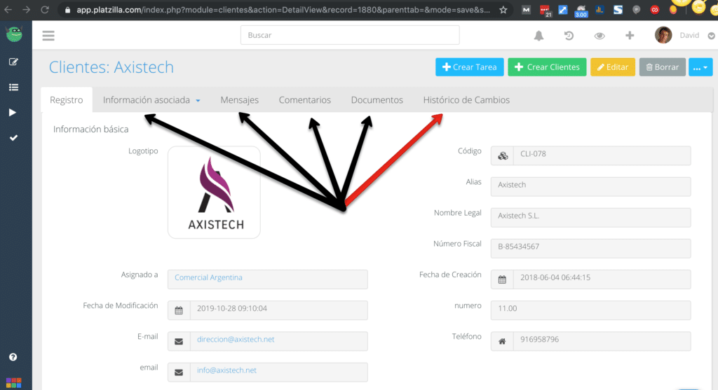 Control y gestión de cambios en registros
