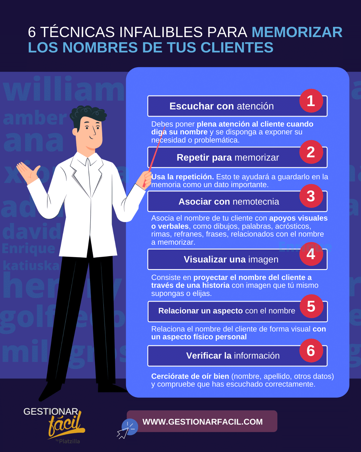 6 Técnicas infalibles para memorizar los nombres de tus clientes